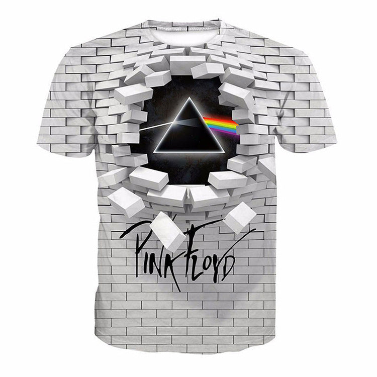 Pink Floyd T-shirt 3D The Wall Print Summer Tee
