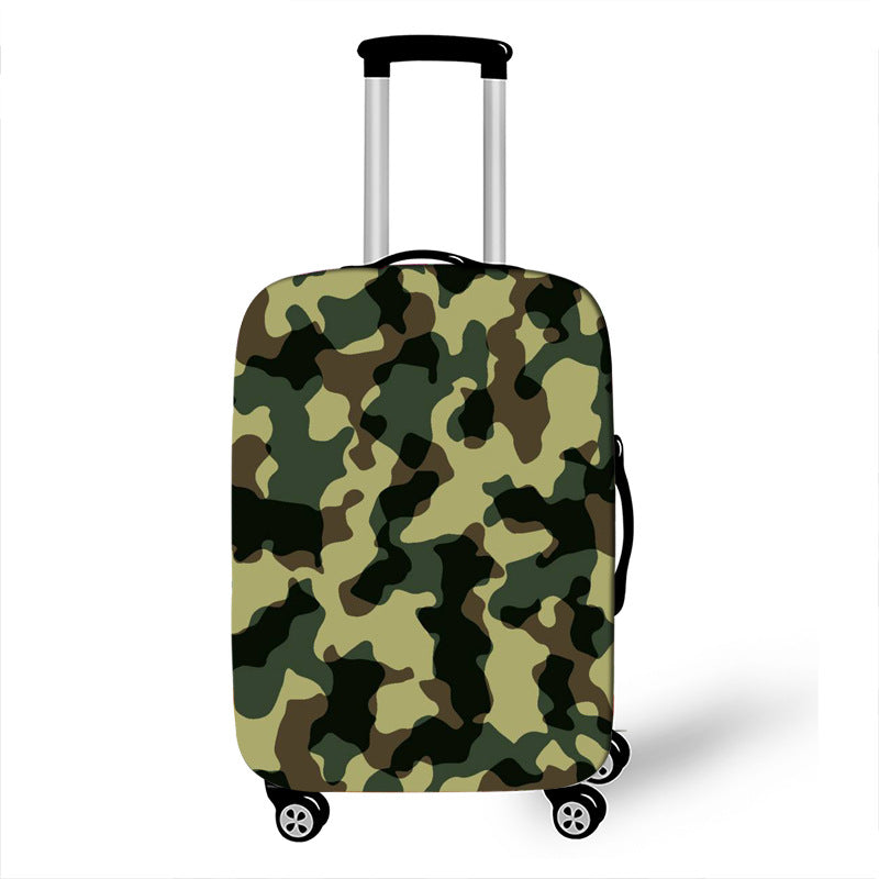 Camouflage Luggage Protect Cover with Zipper 3D Print Stretchable Waterproof
