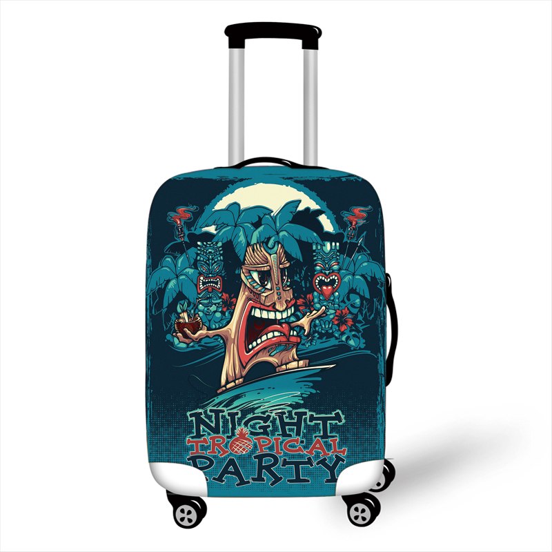 Tiki Suitcase Cover Hawaiian Luggage Cover Waterproof Protector Anti-Dust Stretchable