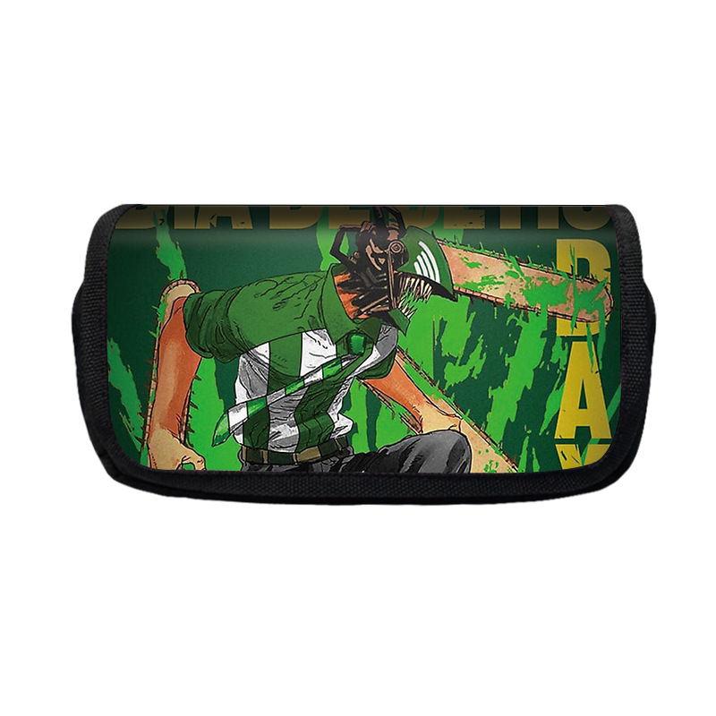Chainsaw Man Kid's Pencil Case with Two Compartments Zip Closure Ideal Present