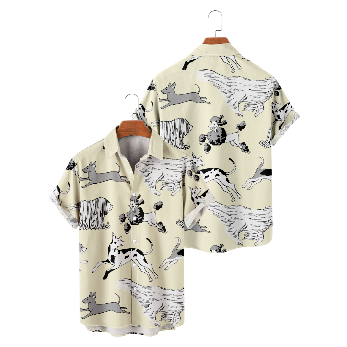 Dog Allover Print Hawaiian Shirt Men's Summer Button Shirt Short Sleeve
