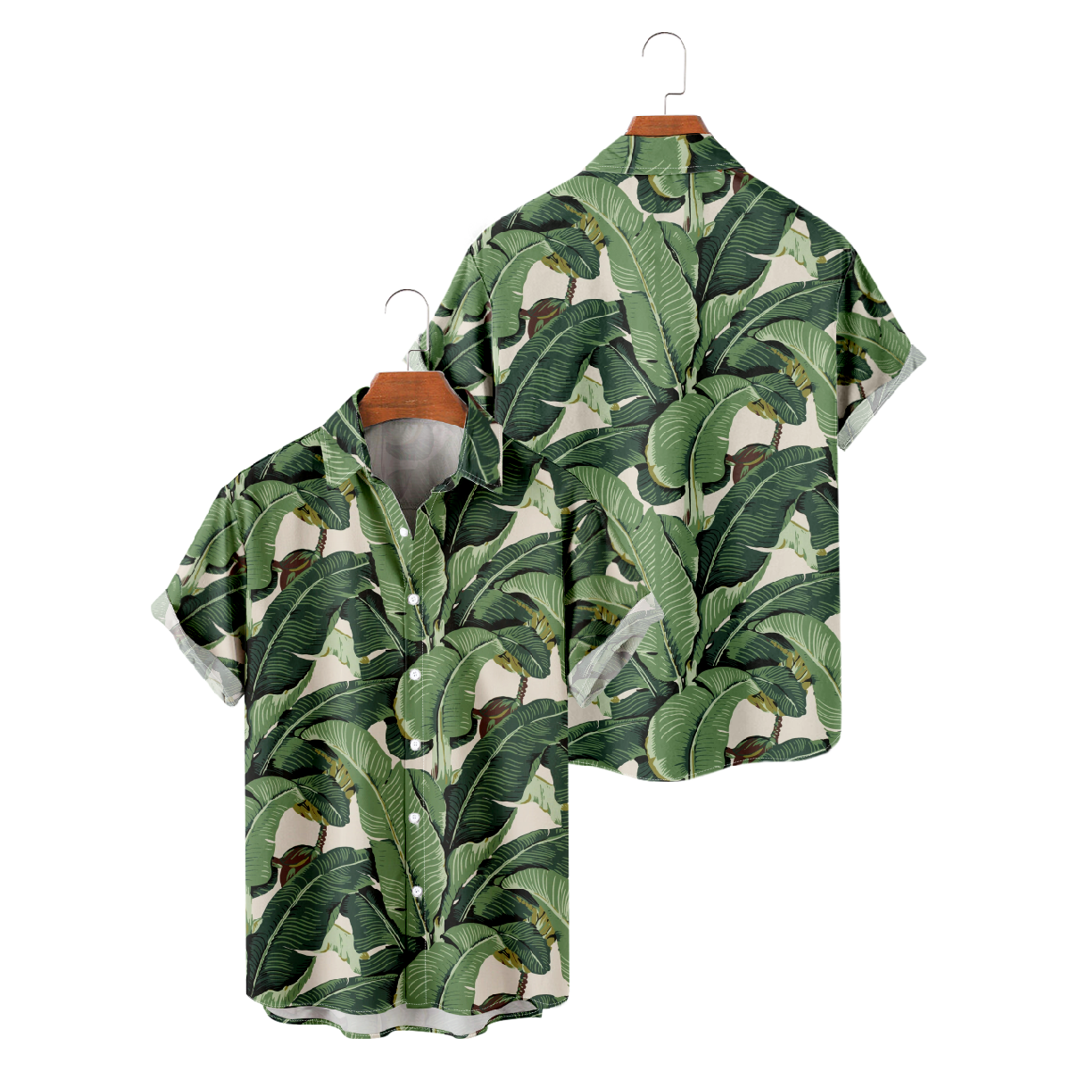 Banana Leaf Summer Shirt Short Sleeve Mens Button Up Shirt 