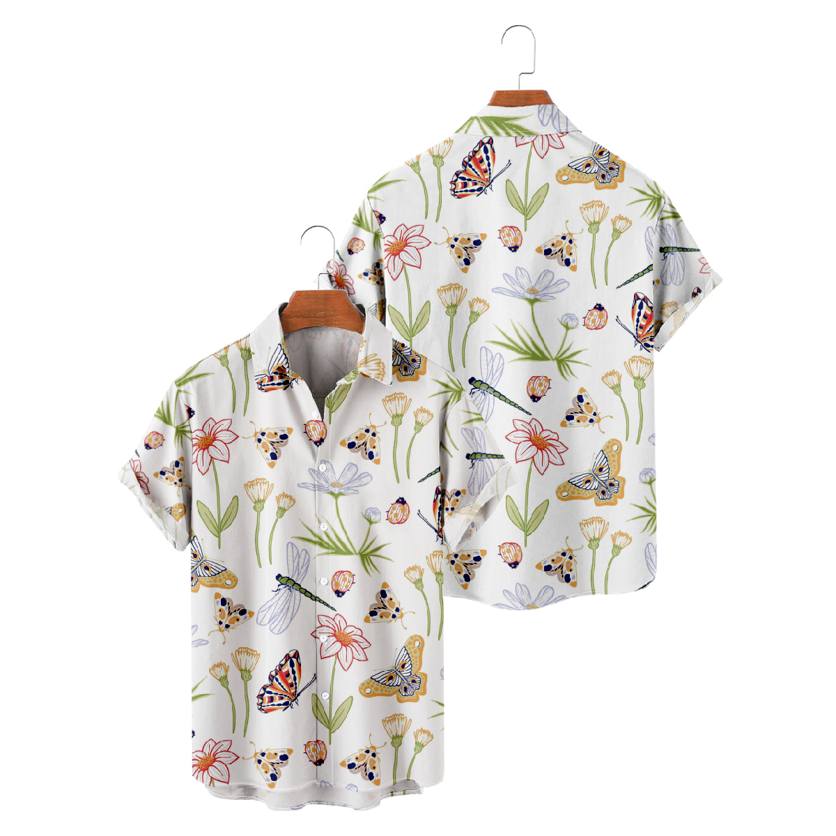 Dragonfly Summer Shirt Mens Casual Short Sleeve Shirt Button Up uhoodie Shirt