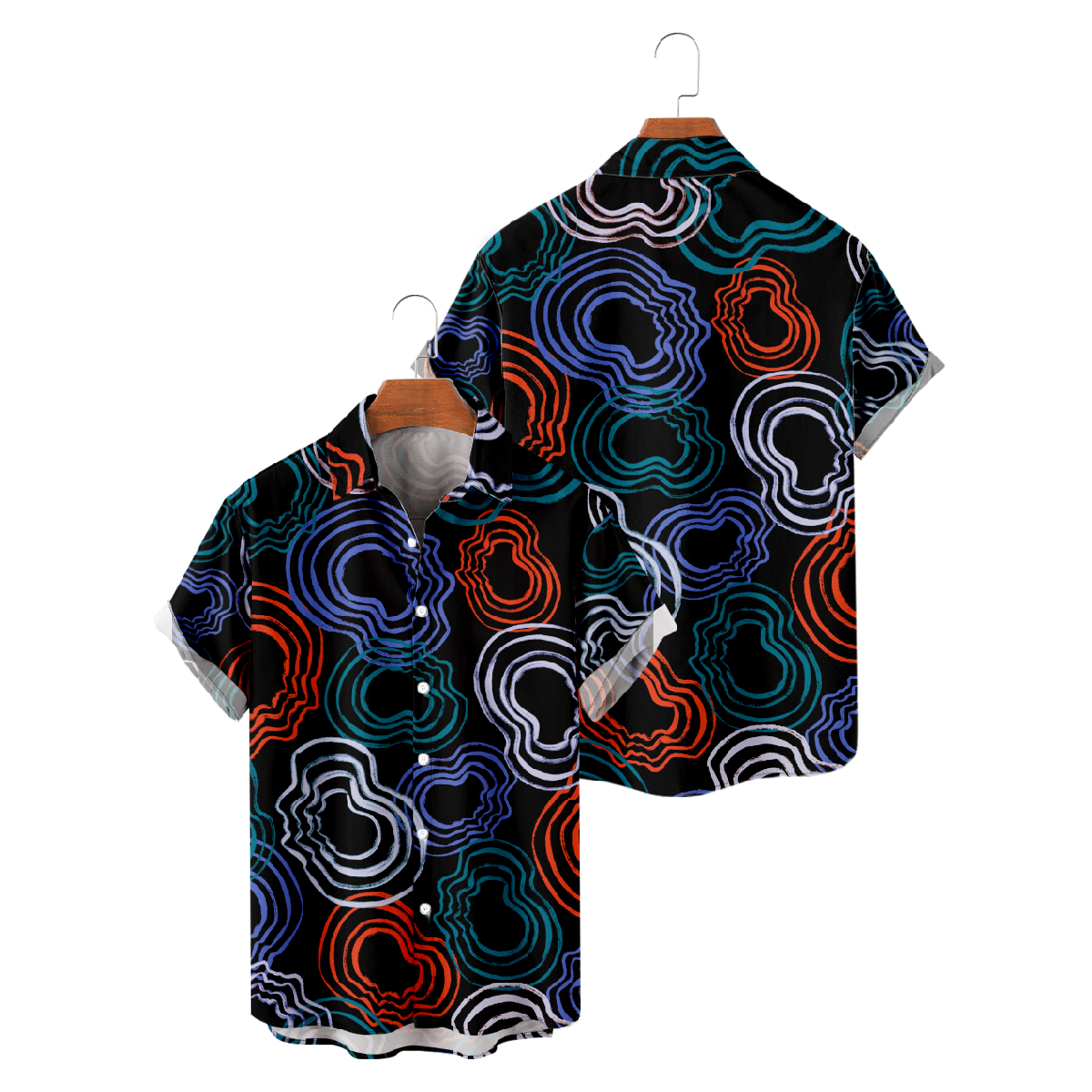Mens Multicolor Button Up Shirt Casual Shirt Short Sleeve 