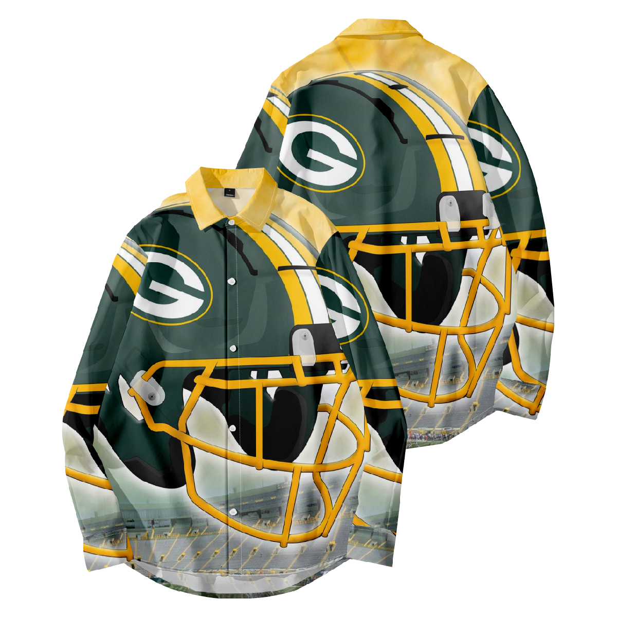 Packers Button Up Shirt Long Sleeve Shirt for Men Regular Fit Ideal Gift