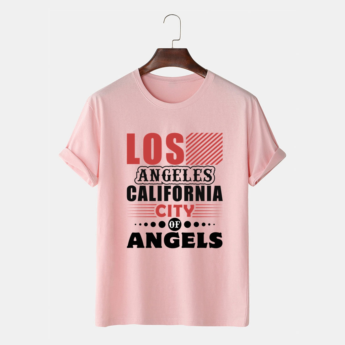 Men's Los Angeles Graphic Print T Shirt City of Angels California Tee Cotton Tops