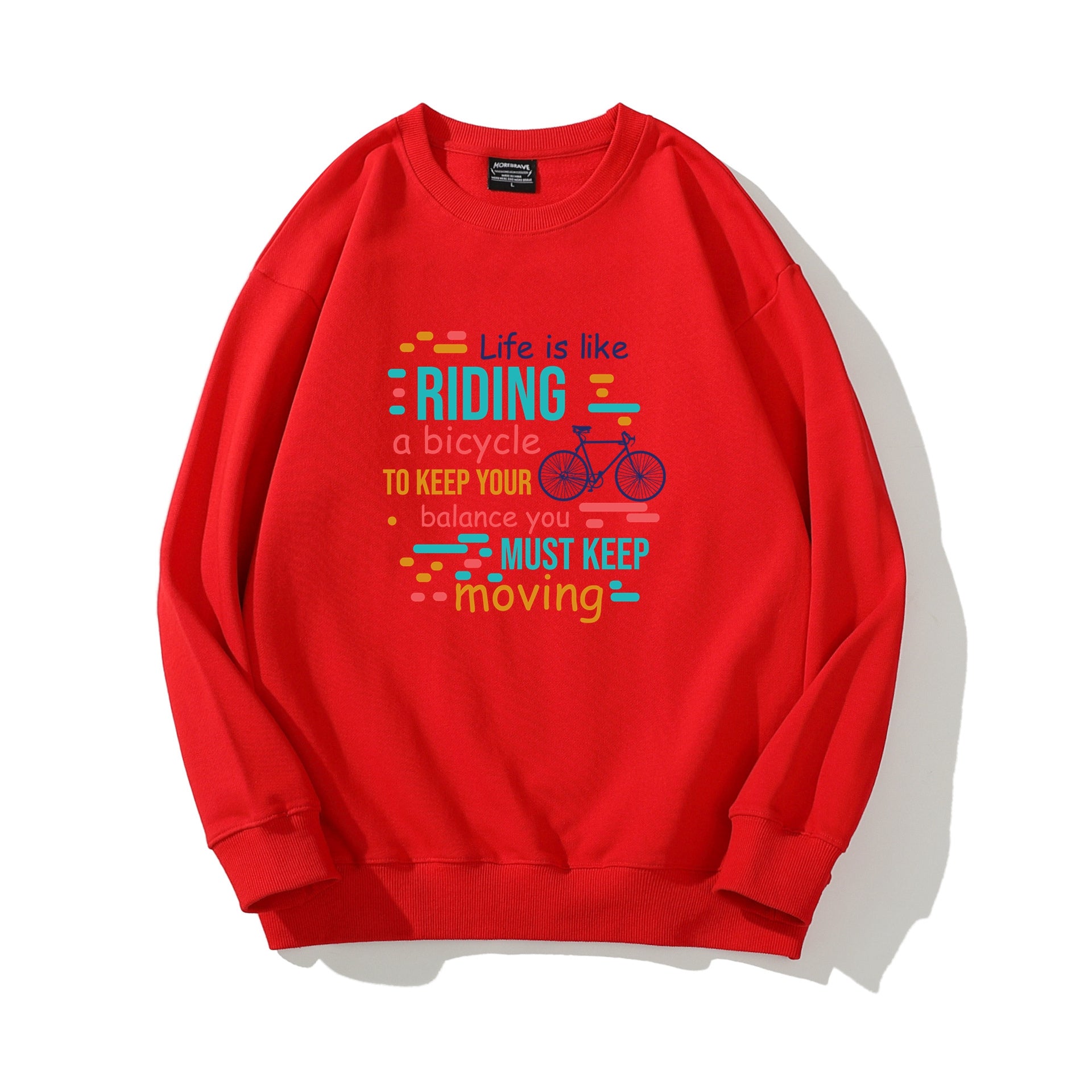 Riding Graphic Sweatshirt Letter and Graphic Printed Sweater for Men Casual Tops
