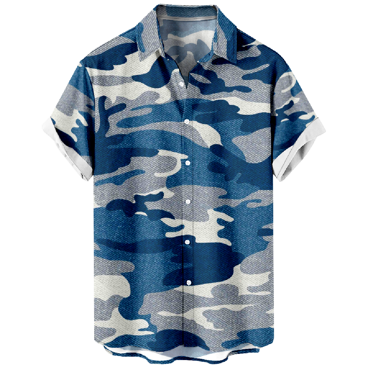 Camo Hawaiian Shirt Mens Short Sleeve Shirt Summer Button Shirt uhoodie Tops