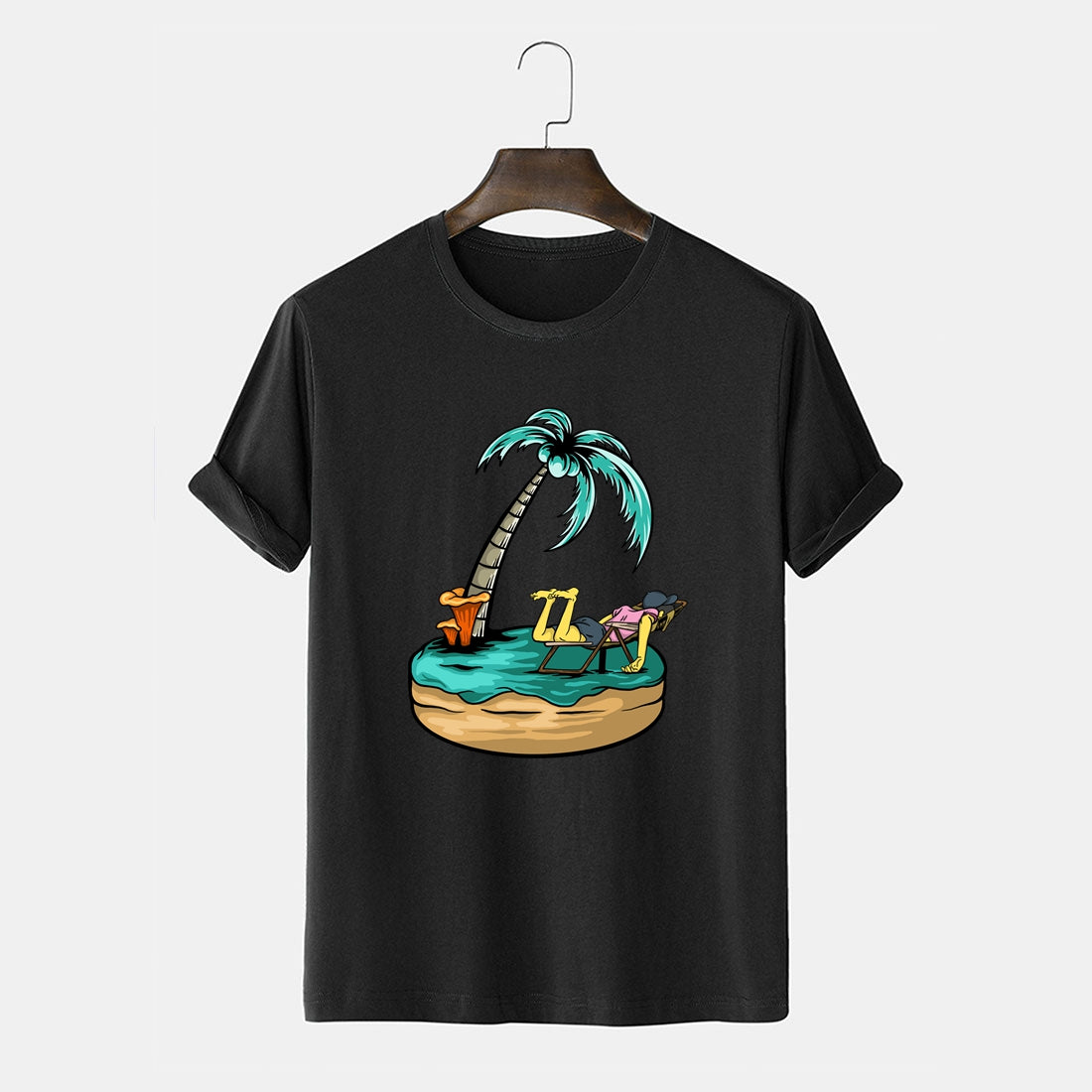 Summer Seaside Beach T Shirt Palm Tree Graphic Print Tee Ideal Gift
