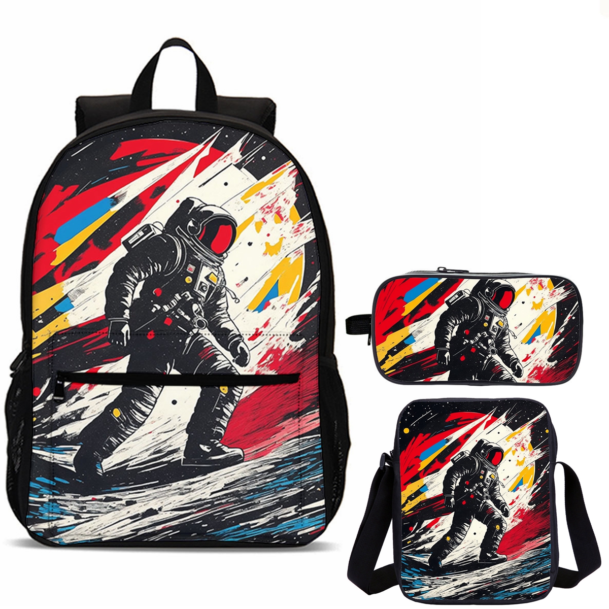 Astronaut 3 Pieces Combo 18 inches School Backpack Shoulder Bag Pencil Case