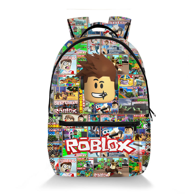 Roblox Backpack for Kids Allover Print Bag Mesh Side Pockets 16" Bookbag