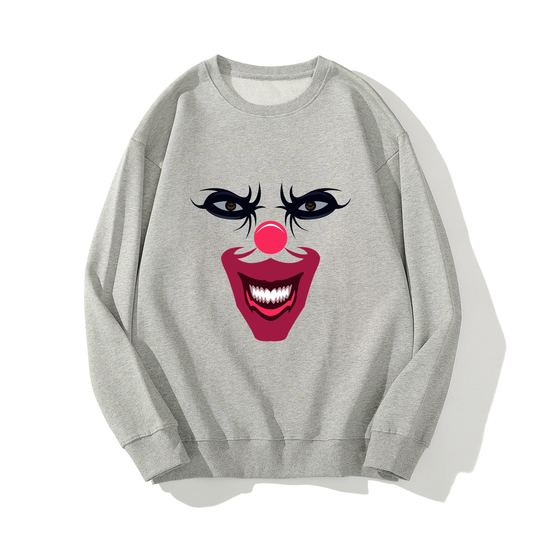 Joker Graphic Print Sweatshirt Clown Crewneck Cotton Sweatshirt Men's Tops