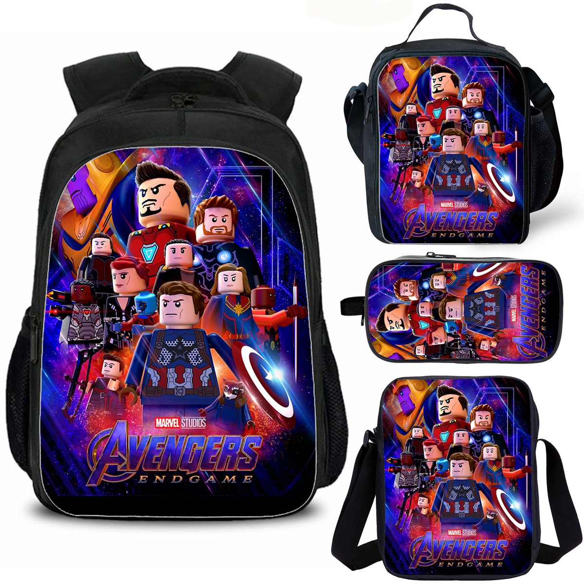 Avengers Endgame Kids Backpack Lunch Bag Shoulder Bag Pencil Case Cute School Merch