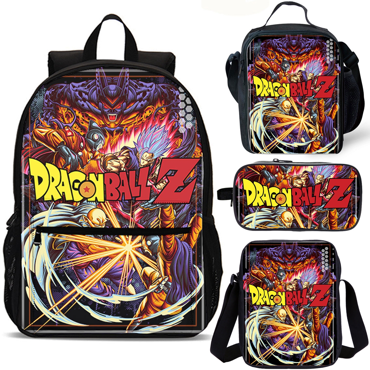 Dragon Ball Kids School Merch 18" School Backpack Lunch Bag Shoulder Bag Pencil Case