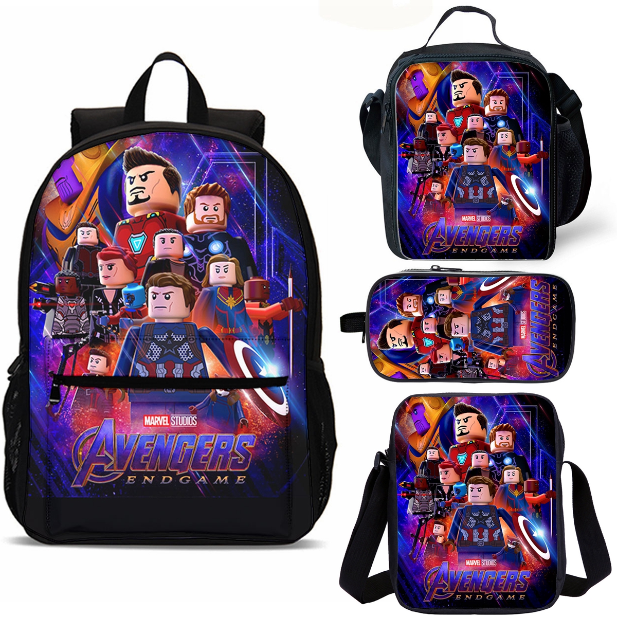 Avengers Endgame School Merch 18" School Backpack Lunch Bag Shoulder Bag Pencil Case