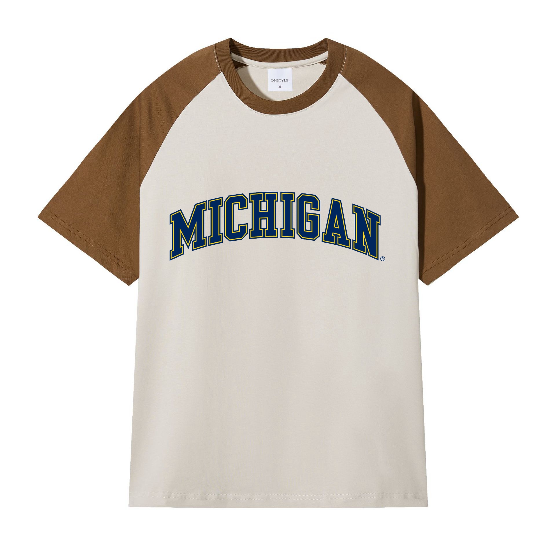Michigan Summer Tee Drop Shoulder T Shirt Raglan Sleeves Tops Cotton Made