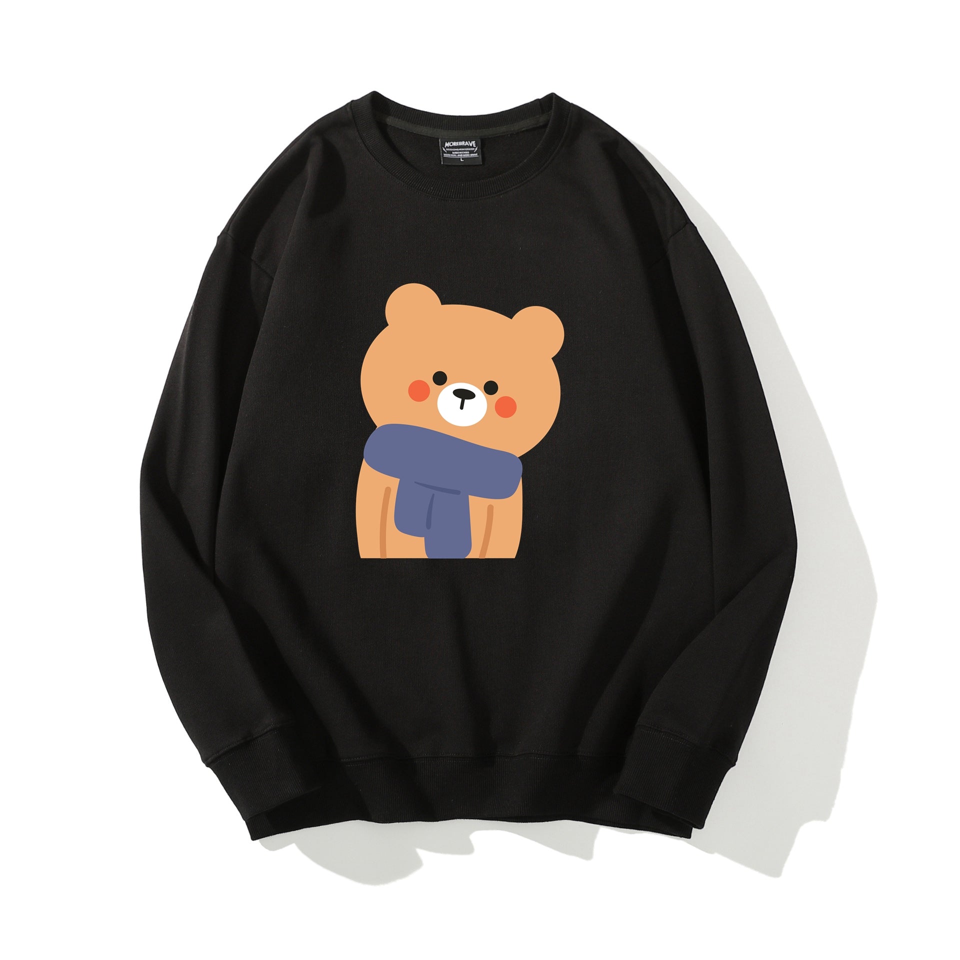 Men's Crewneck Sweatshirt Cute Bear Graphic Print Sweater