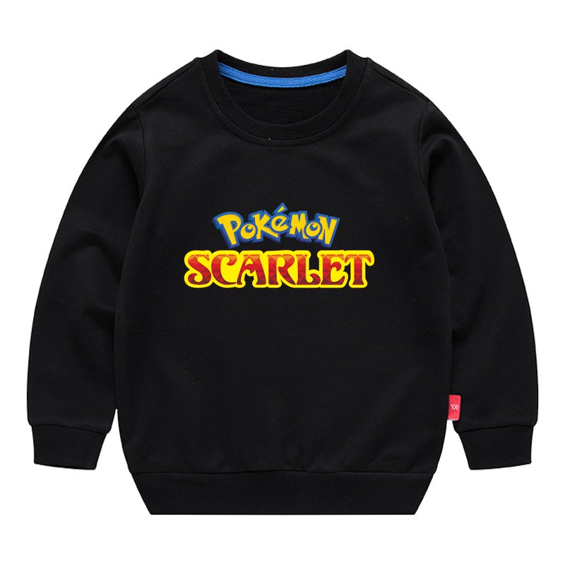 Kid's Pokemon Scarlet Crew Neck Sweatshirt Cotton Tops Winter Clothing