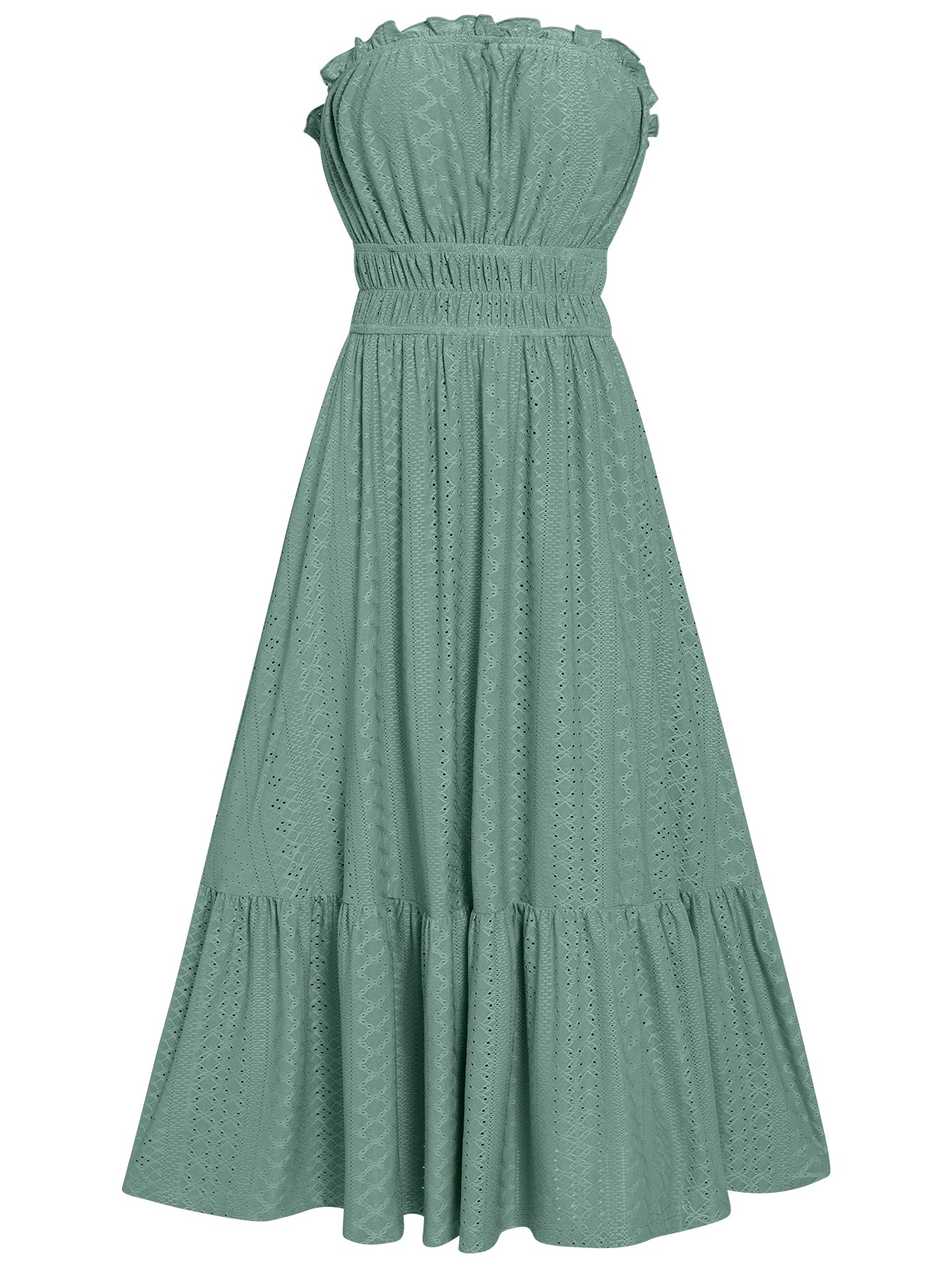 Women Tea Length Tube Dress Layered HEM