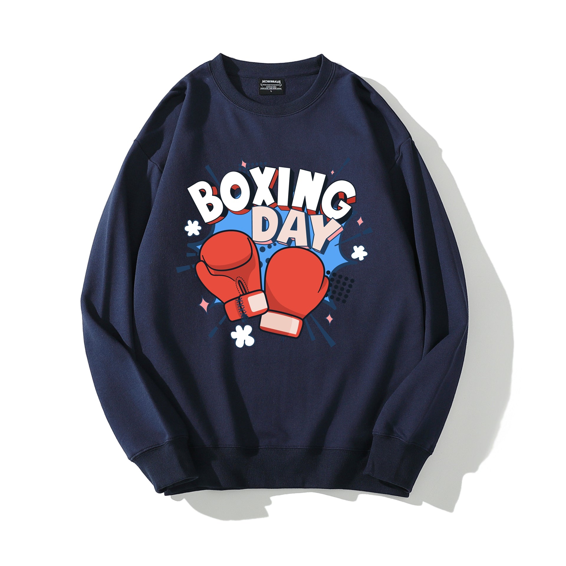 Boxing Sweatshirt Boxing Day Crewneck Cotton Tops Regular Fit