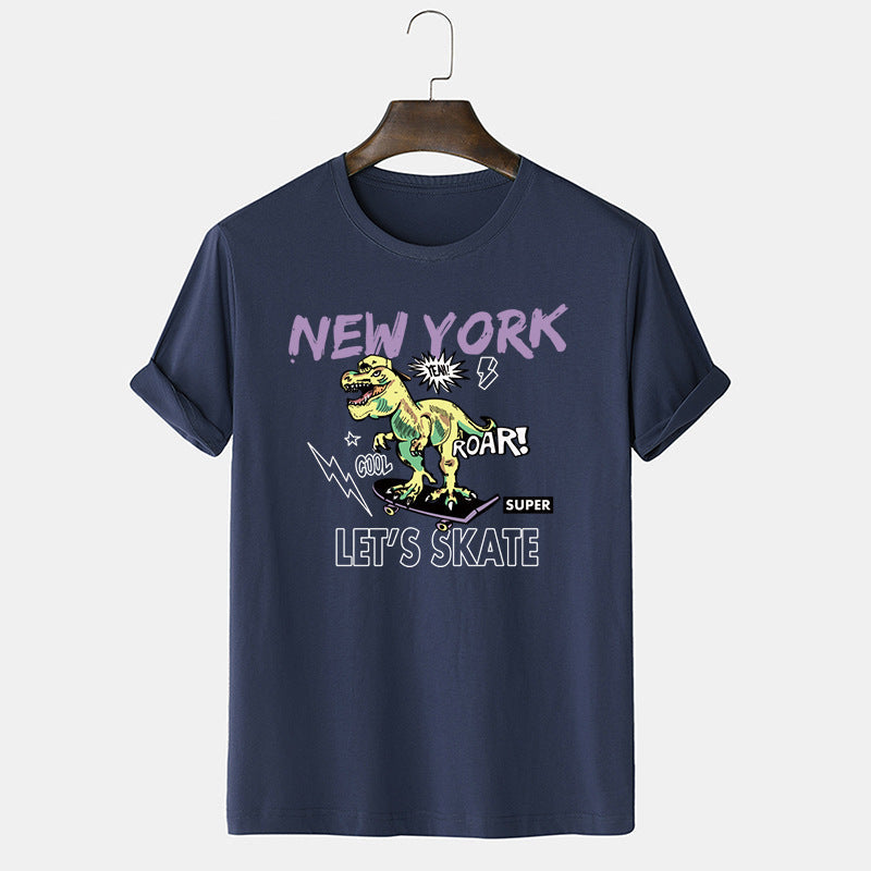 Men Boys Dinosaur Oversized Tee Pop Skate T-Shirt Ideal Present