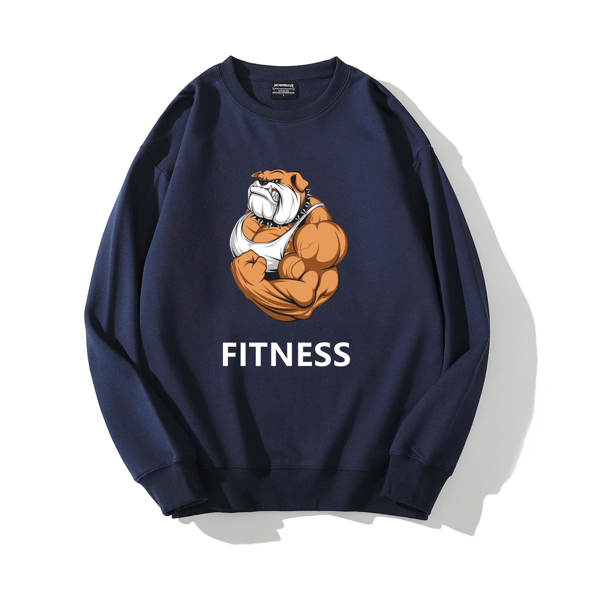 Workout Bulldog Sweater for Men Fitness Graphic Sweatshirt Ideal Gift