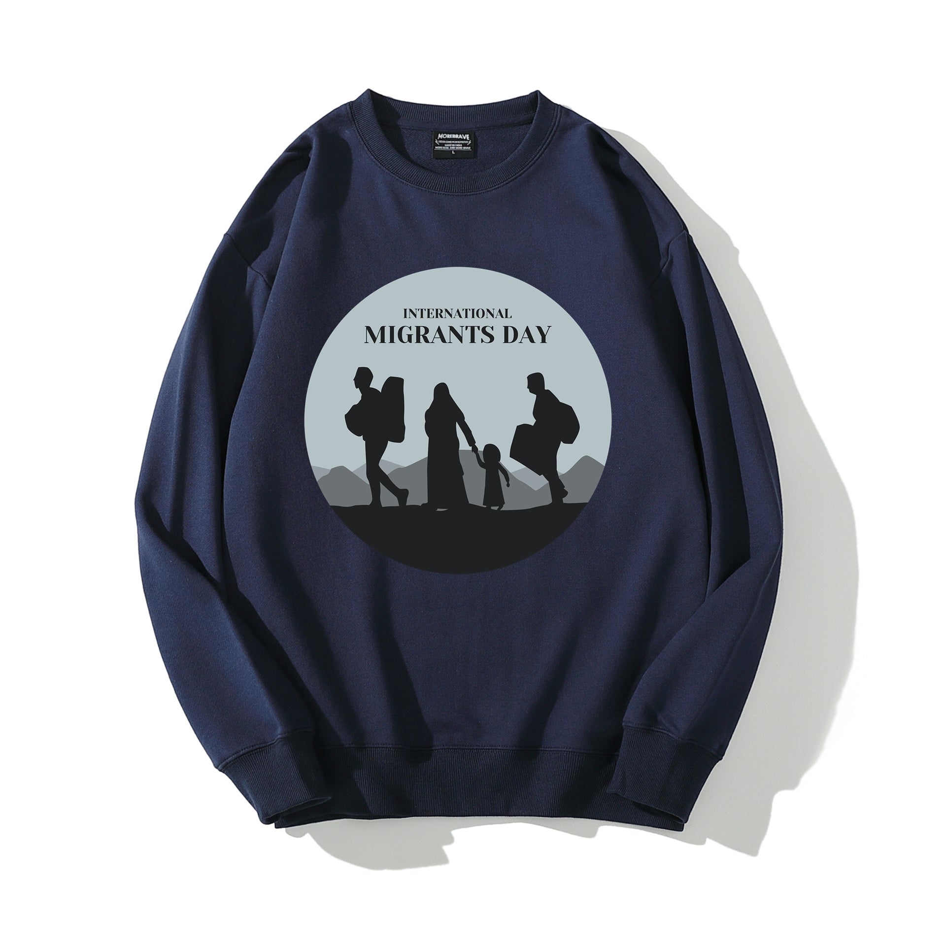 International Migrants Day Crewneck Sweatshirt for Men Graphic Print Tops