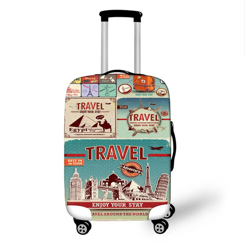 Luggage Cover Suitcase Waterproof Protector Travel Graphic Print Anti-Dust Stretchable