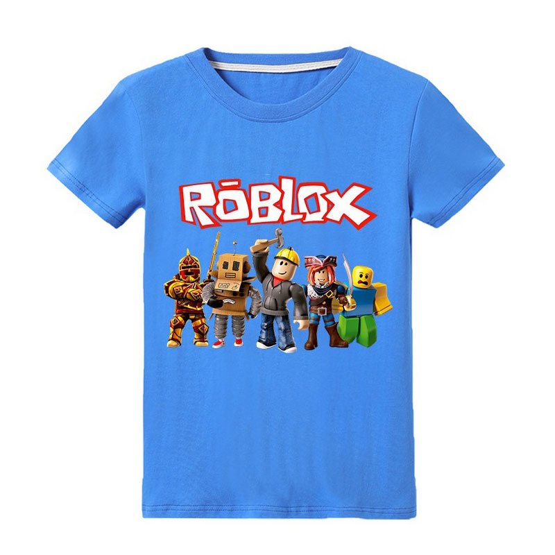 Kid's Roblox Graphic T-Shirt Round Neck Short Sleeves Cotton Made Ideal Gift