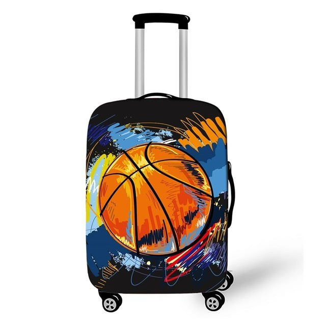 Anti-Dust Luggage Zip Cover Basketball Graphic Print Stretchable Ideal Present