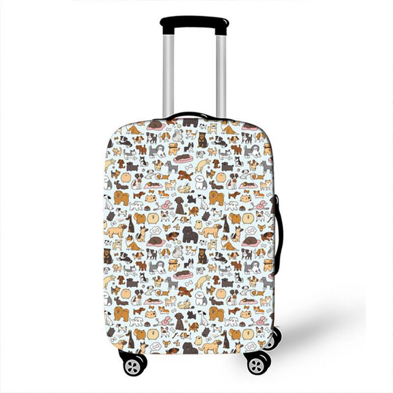 Puppy Dog Graphic Print Luggage Cover Suitcase Waterproof Protector Anti-Dust Stretchable