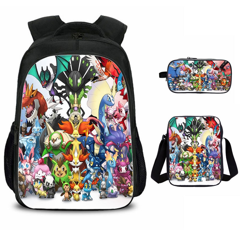Pokemon Talonflame Print Backpack with Satchel and Pencil Case