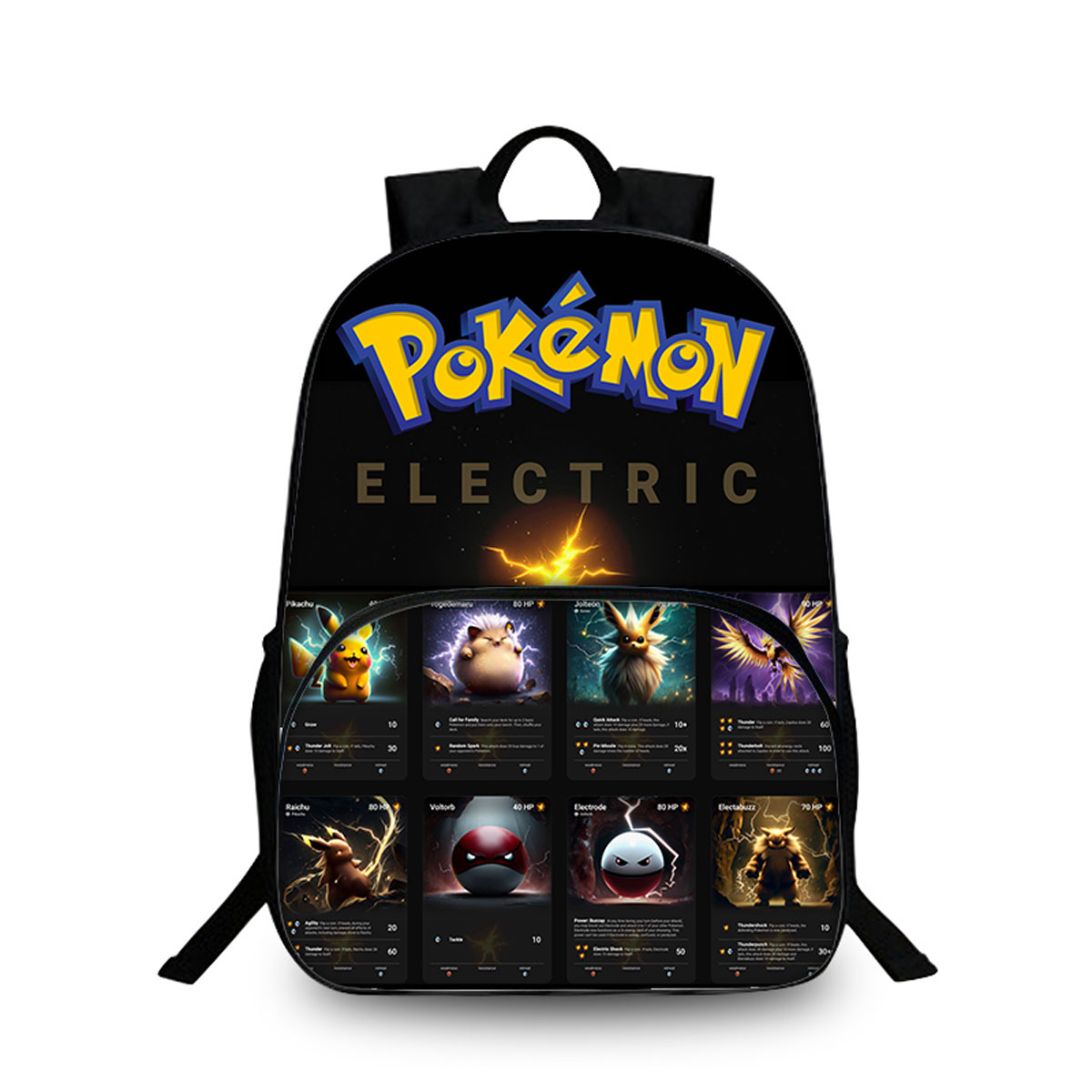 Pokemon 15 Inches Backpack with Two Side Pouches Kid's School Bookbag