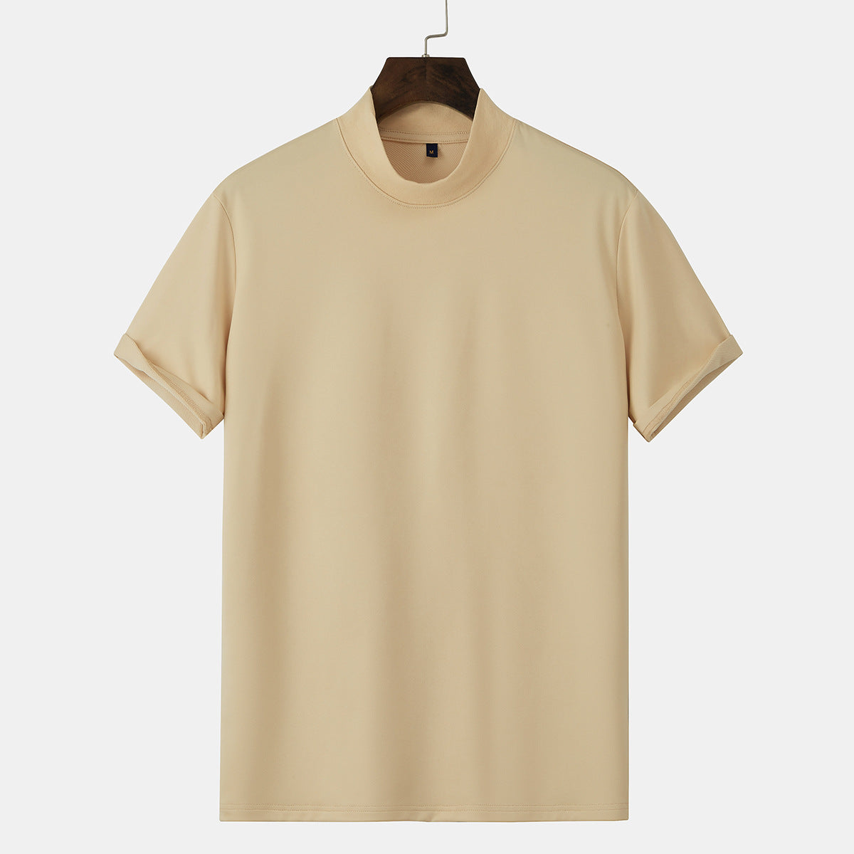 Men High Collar Tee High Neck T-Shirt Summer Shirt Ideal Present