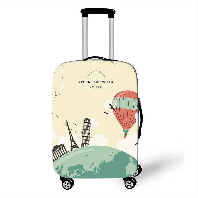 Waterproof Suitcase Cover Luggage Protector Hot Air Balloon Graphic Print Anti-Dust Stretchable