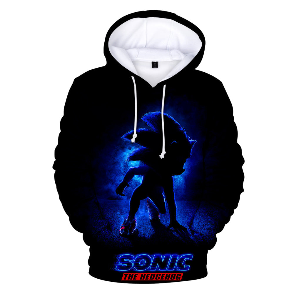 Sonic 3D Style Hoodie Breathable Pullover Quick Dry Tops Ideal Gift