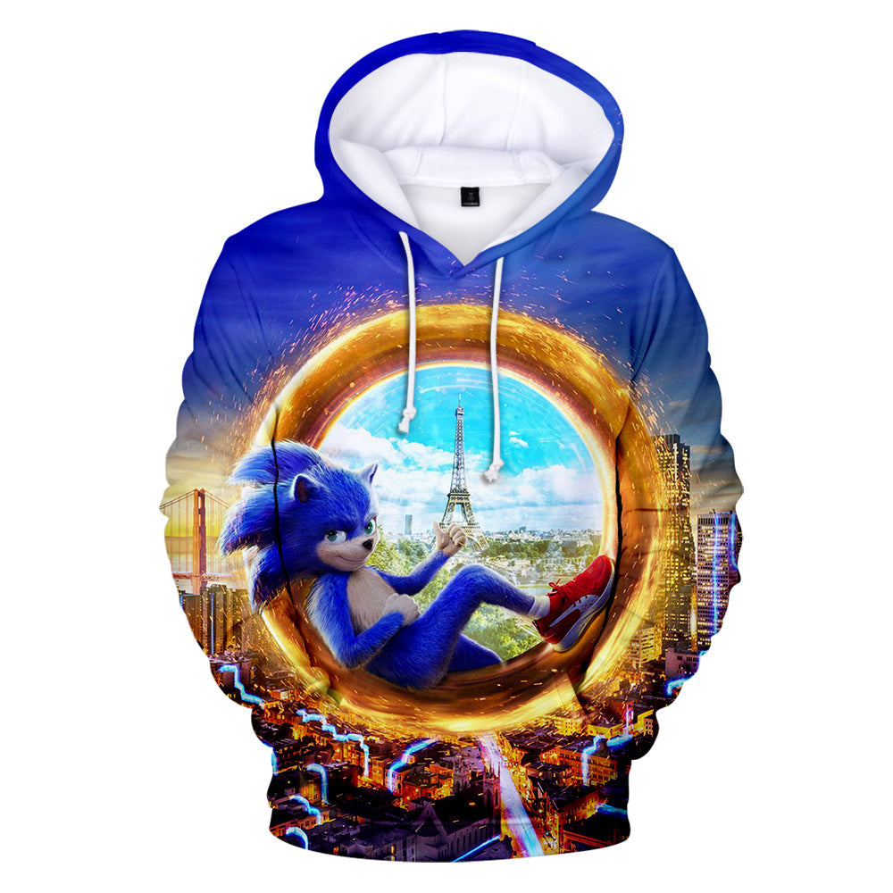 Sonic All Over Print 3D Hoodie Double Side Print Pullover Trendy Costume