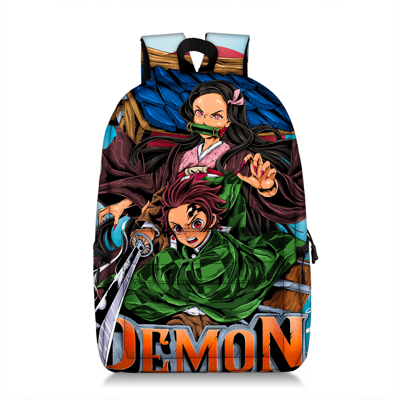 Demon Slayer Backpack Kids 17" School Bag Allover Print Backpack Trending Merch