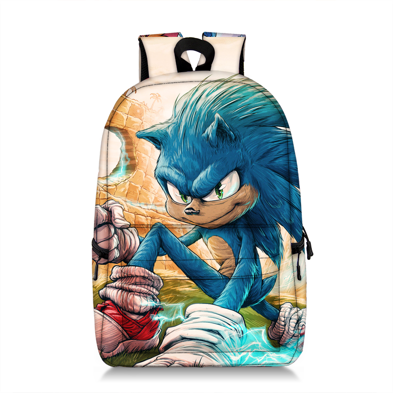 Kid's Sonic Backpack 17" School Bag Allover Print Backpack Ideal Present