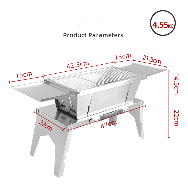 Stainless steel folding grill