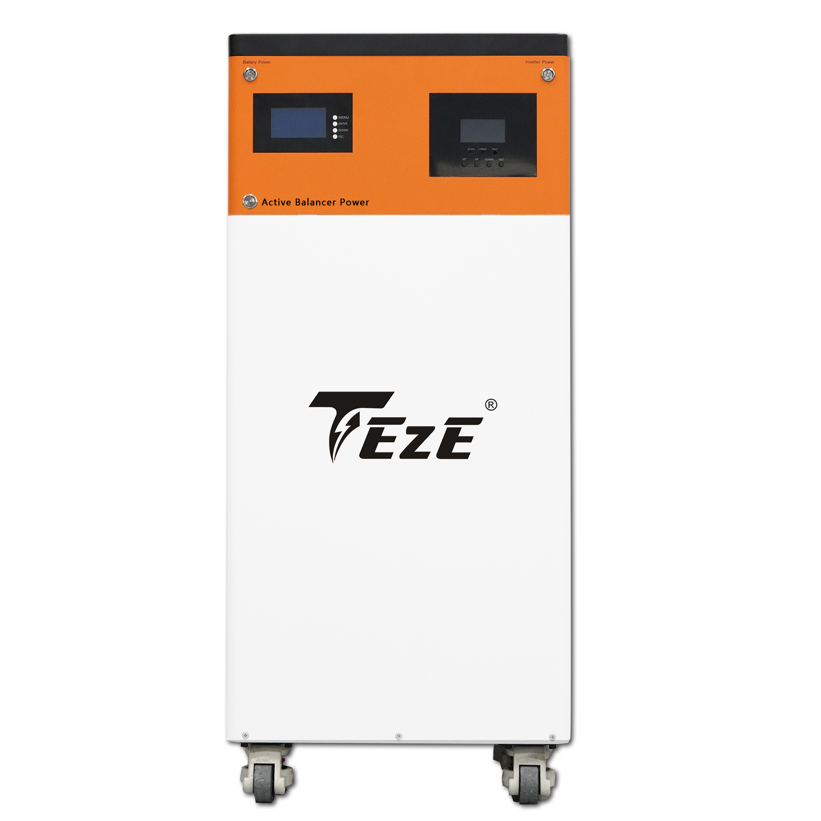 TezePower 15Kwh 51.2V 300Ah LiFePO4 Battery All in One Mobile ESS Built-in MPPT&Inverter BMS System Auto-Balancing with Fire Extinguisher Function 