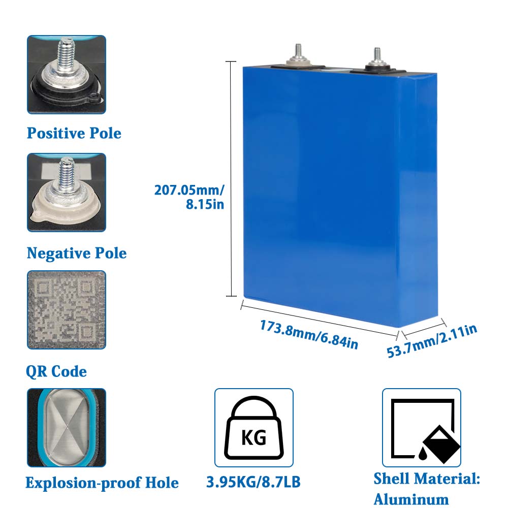 LISHEN 202Ah LiFePO4 Battery Cells - Brand New Grade A with QR Code-TezePower