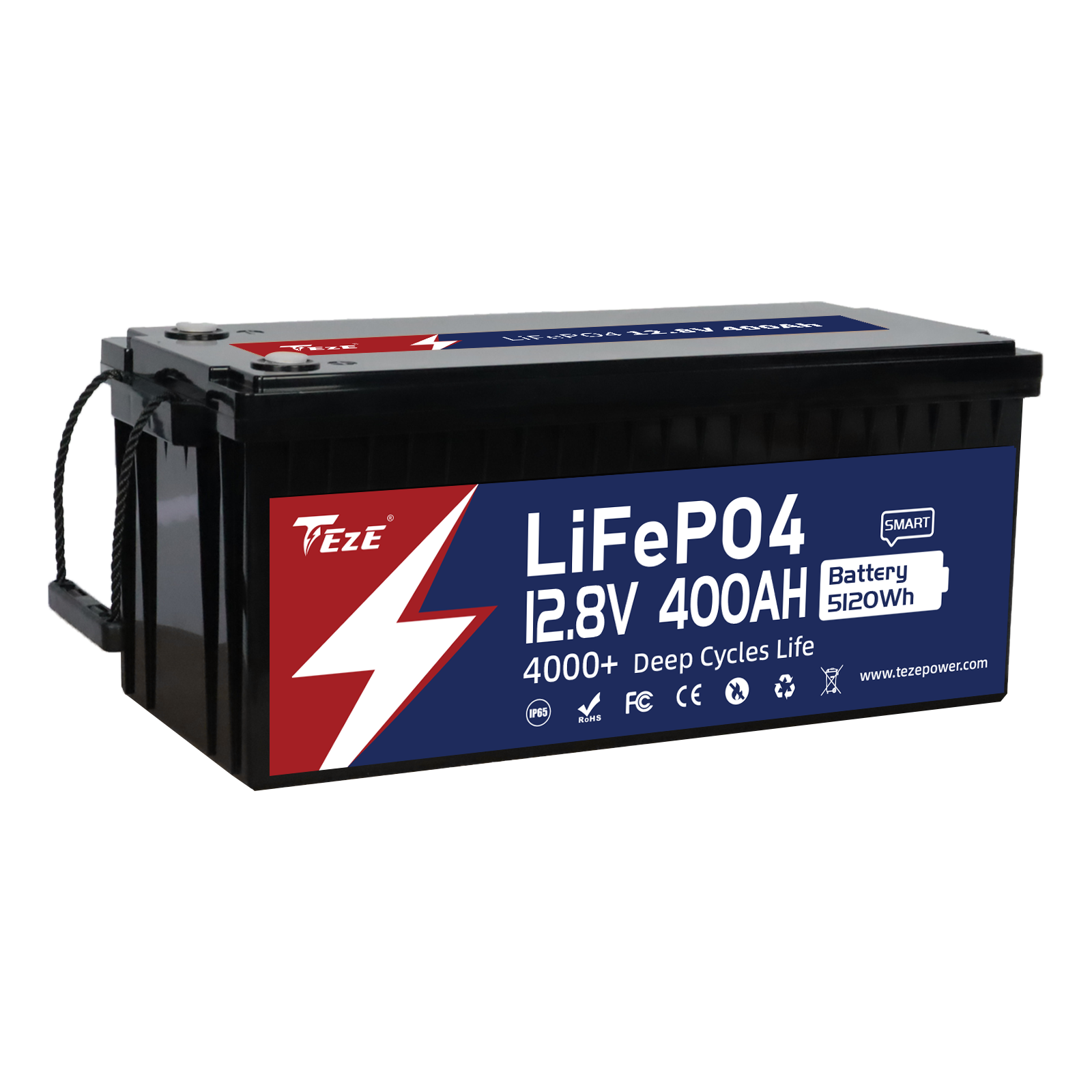 TezePower 12V 400Ah LiFePO4 Battery with Bluetooth, Self-heating and Active  Balancer, Built-in 250A Daly BMS(Bluetooth Built-in Version)