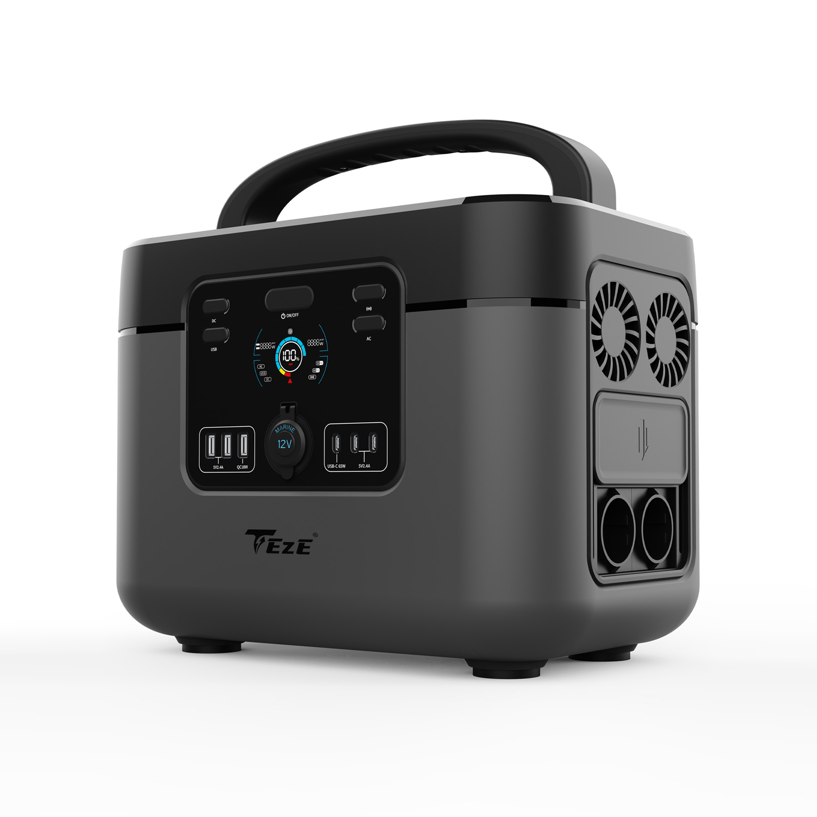 TezePower 1200W/1050Wh Portable Power Station Built in BMS