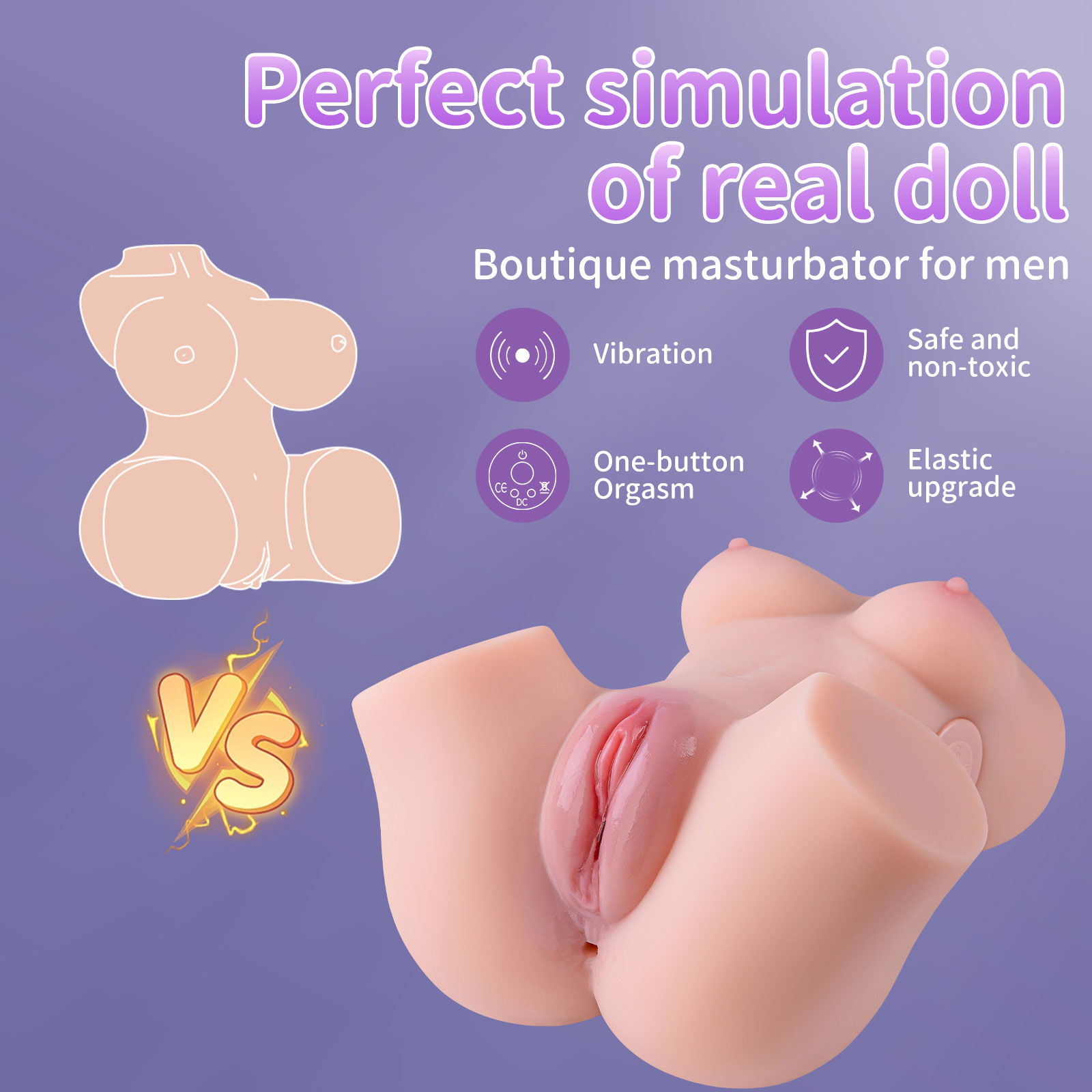 Luciana Auto Torso: Perfect simulation of real doll, vibrating and elastic upgrade