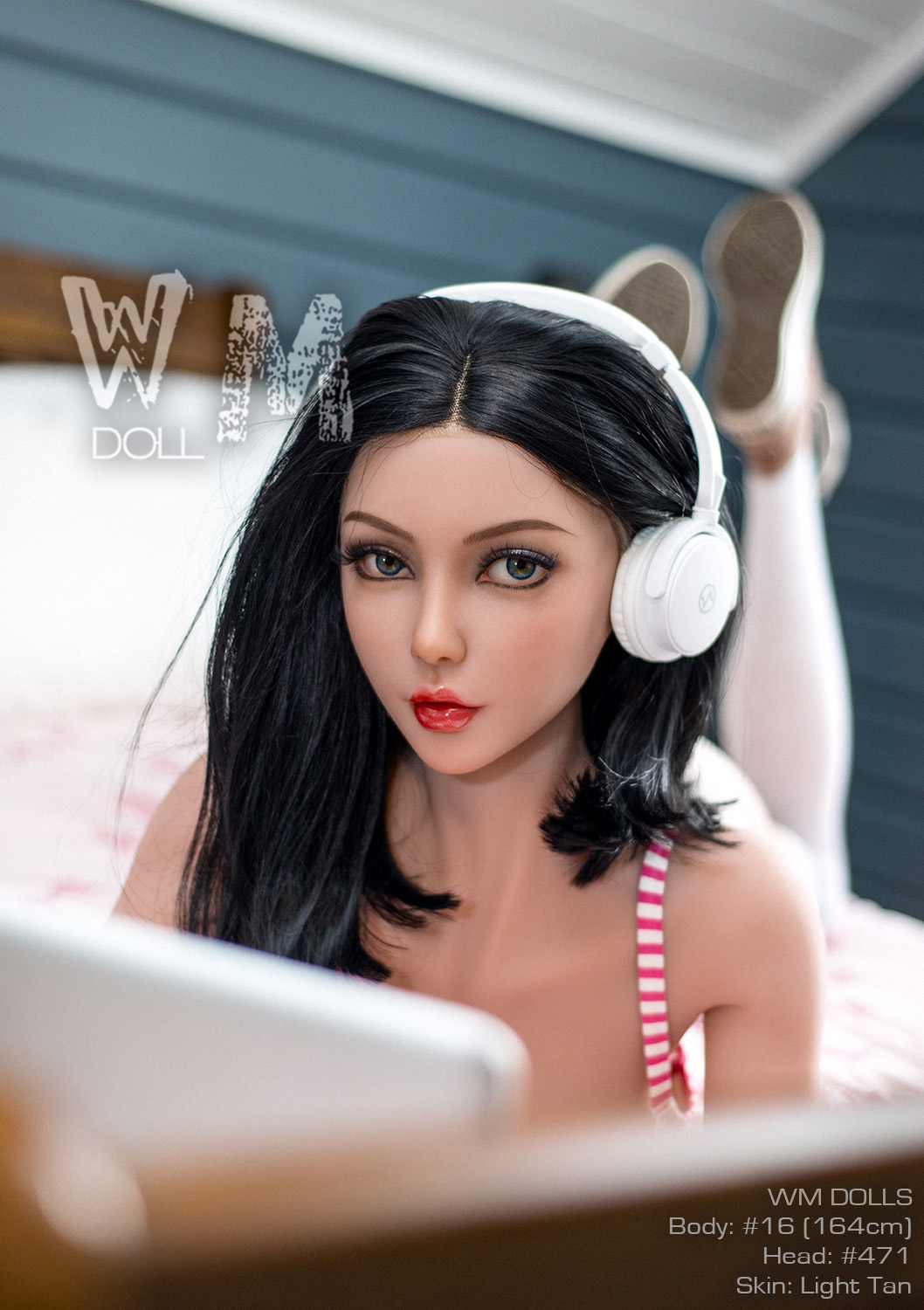 WM DOLLS 164cm TPE Sex Doll - Fiona with headphones