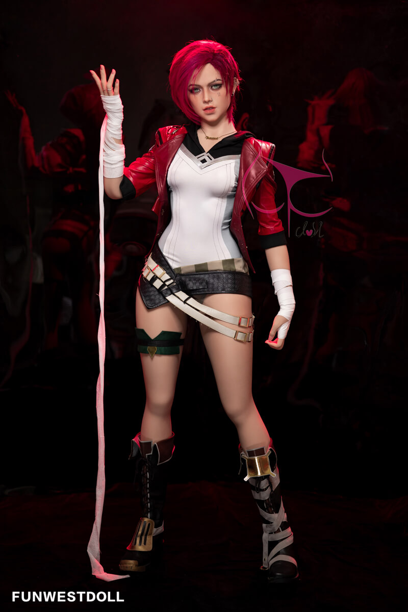 Realistic sex doll in Vi cosplay