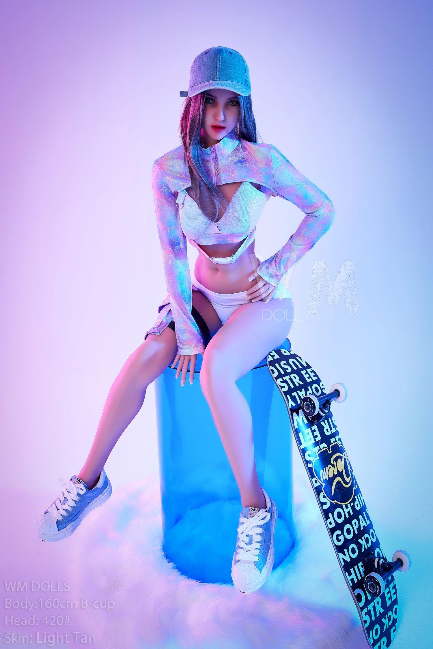 160cm B-cup Light Tan Sex Doll with Skateboard, WM DOLLS