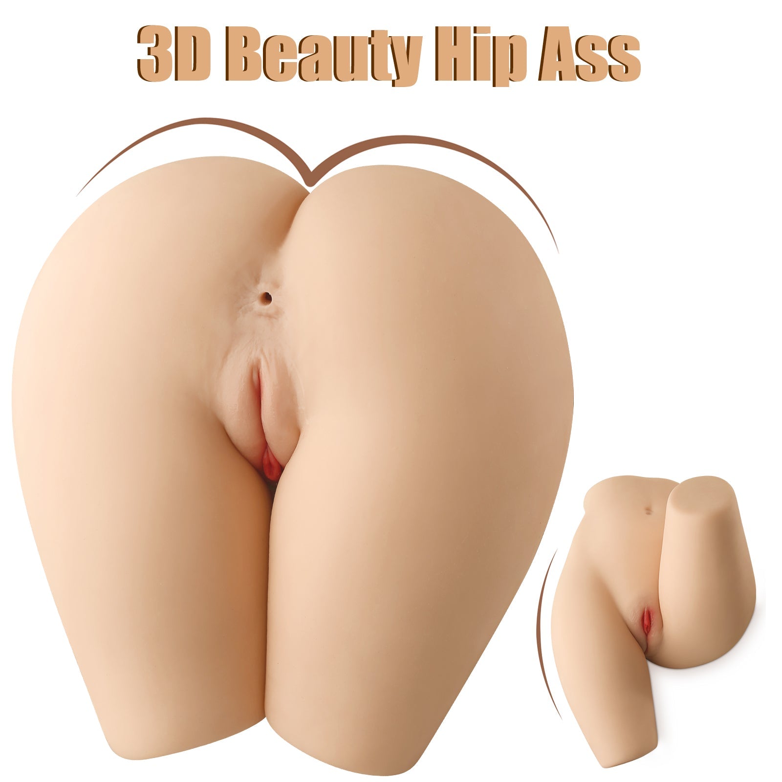 Realistic sex doll torso with 3D beauty hip ass, emphasizing detailed vaginal and buttocks design