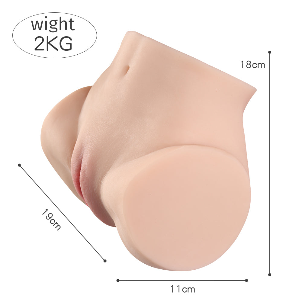 Realistic mini sex doll torso with measurements 18 cm in length, 19 cm in width, and 11 cm in depth, weighing 2KG.